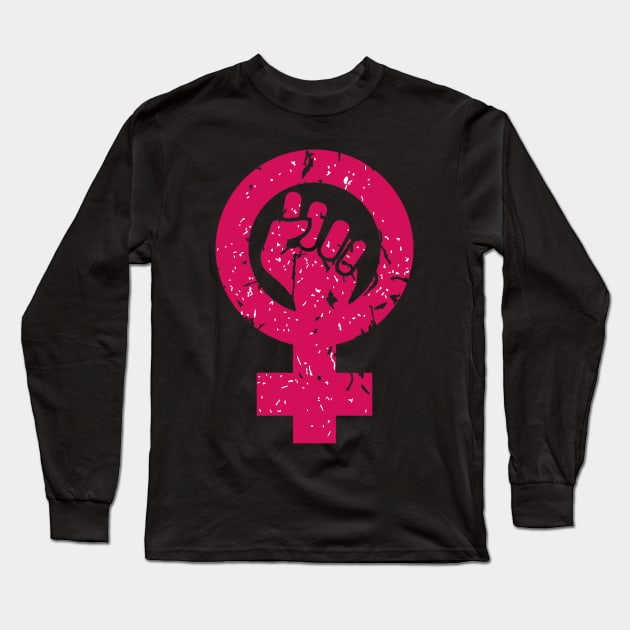 woman symbol feminism - power female Long Sleeve T-Shirt by iambolders